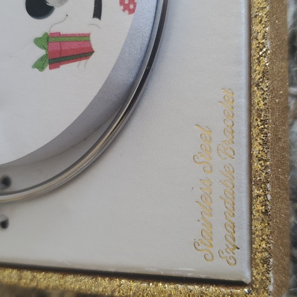 NIB Disney Christmas Themed Stainless Steel Expand Charm Bracelet Mickey Mouse - Picture 4 of 8